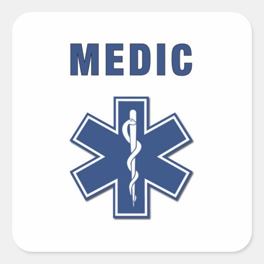 EMS ParaMedic Star of Life Vierkante Sticker (Voorkant)