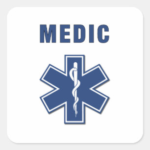 EMS ParaMedic Star of Life Vierkante Sticker