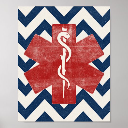 EMS Star Poster Paramedic Art afdrukken  (Voorkant)