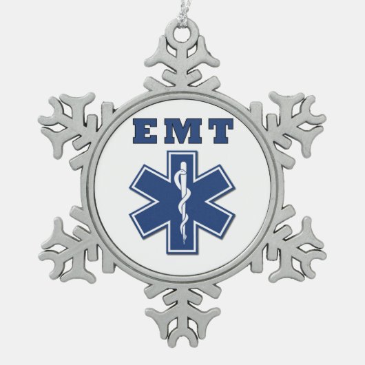 EMS Ster-leven Tin Sneeuwvlok Ornament (Voorkant)