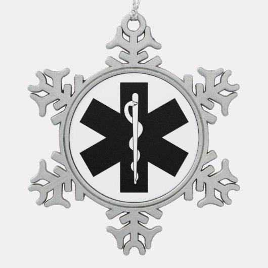 EMS-thema Tin Sneeuwvlok Ornament (Voorkant)