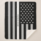 EMS Thin White Line American Flag Monogram Med. Sherpa Deken (Voorkant)