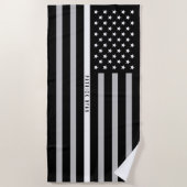 EMS Thin White Line American Flag Monogramed Strandlaken (Voorkant)