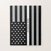 EMS Thin White Line American Flag Naam toevoegen Legpuzzel (Verticaal)