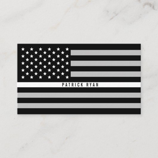 EMS Thin White Line American Flag Professional Visitekaartje (Voorkant)