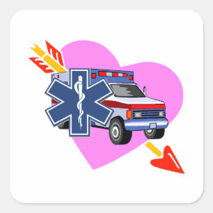 EMS Zorghart Vierkante Sticker