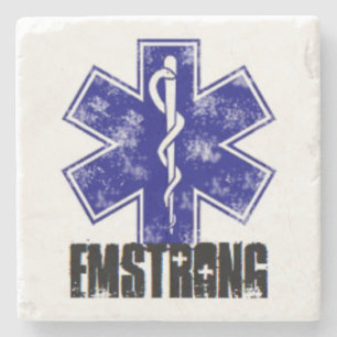 EMSTRONG (alleen logo) Stenen Onderzetter