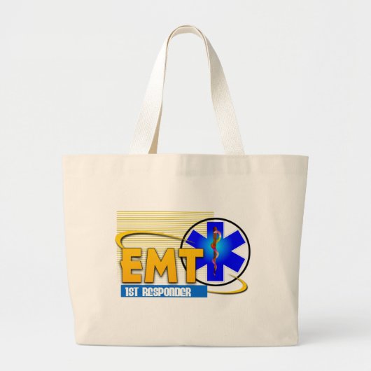 EMT 1STE RESPONDER NOODMEDISCHE TECHNICUS GROTE TOTE BAG (Voorkant)