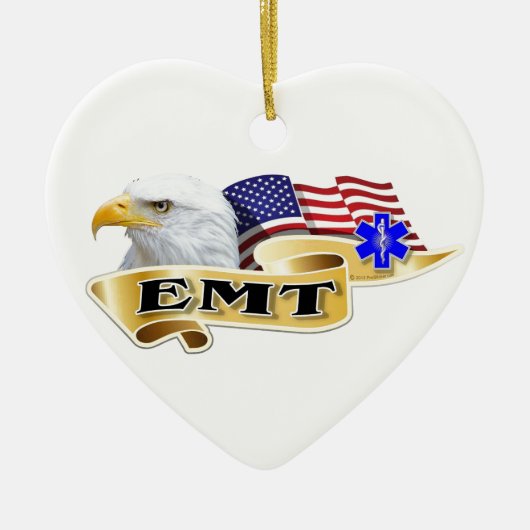 EMT American Pride Eagle Flag Keramisch Ornament (Voorkant)