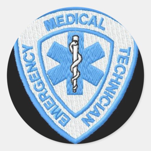 EMT-BADGE RONDE STICKER (Voorkant)