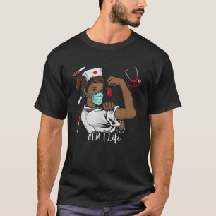 EMT BLACK NURSE Black History Maand Junenth Women T-shirt