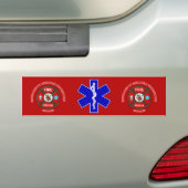 EMT brandweerman in ruste Maltees kruis Bumpersticker (Op auto)