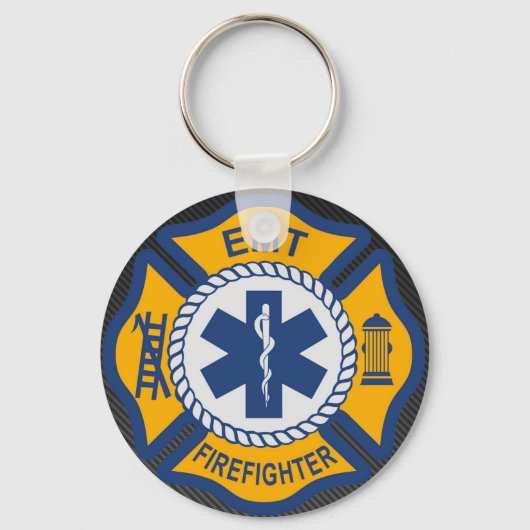 EMT-brandweerman Sleutelhanger (Voorkant)