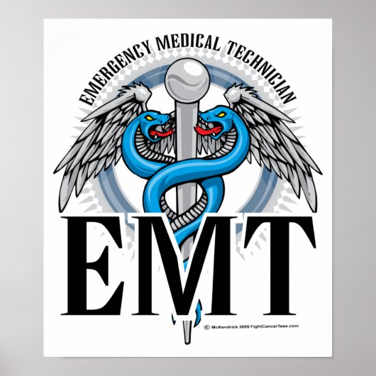 EMT Caduceus Blue Poster (Voorkant)