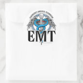 EMT Caduceus Blue Ronde Sticker (Tas)