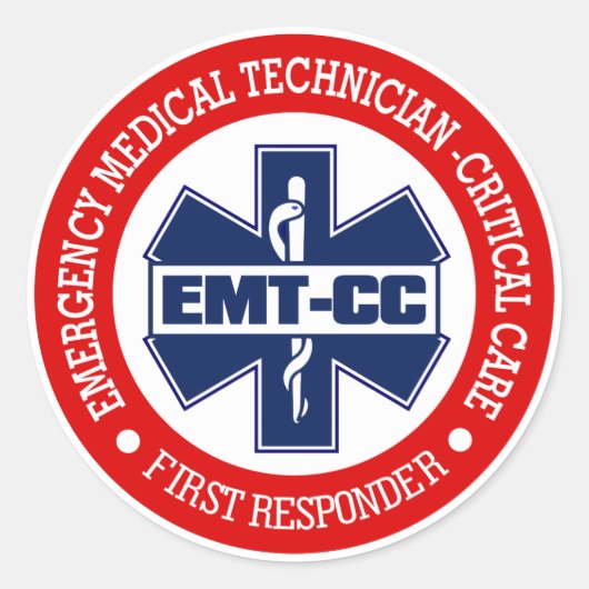 EMT-CC (medische noodtechnologie - kritische zorg) Ronde Sticker (Voorkant)