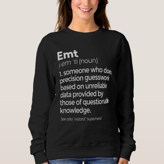 EMT Definitie Grappig EMS Emergency Medische Techn Trui (Voorkant)