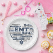 EMT-denimstructuur Papieren Bordje (Feest)