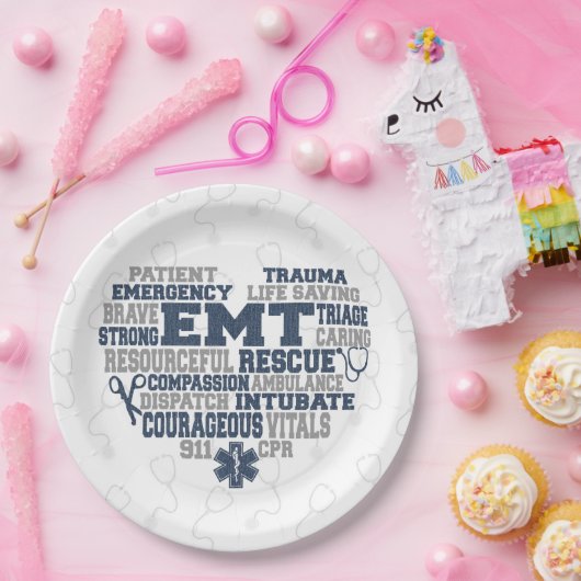 EMT-denimstructuur Papieren Bordje (Feest)