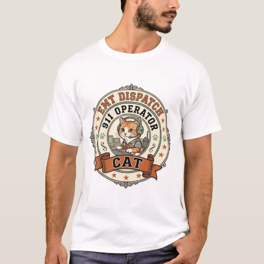 EMT-dispatch 911-operator Cat EMT-dispatch 911-Ope T-shirt (Voorkant)
