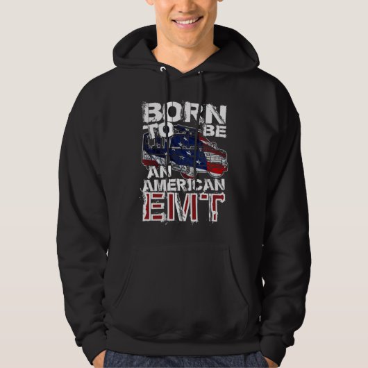 EMT Distressed American USA Flag For EMTs Hoodie (Voorkant)