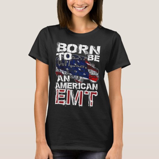 EMT Distressed American USA Flag For EMTs T-shirt (Voorkant)