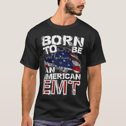 EMT Distressed American USA Flag For EMTs T-shirt (Voorkant)