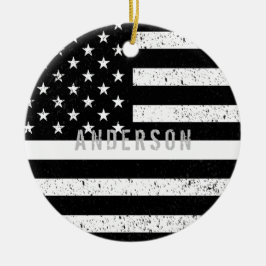 EMT — dunne witte streep met naam Keramisch Ornament