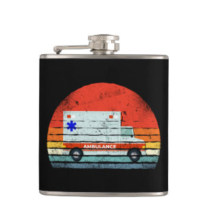 EMT EMS Paramedic Emergency Retro Sunset Ambulance Heupfles