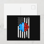 Emt Firefighter American Flag Distress.Png Uitnodiging Briefkaart (Voorkant / Achterkant)