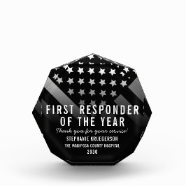 EMT First Responder of the Year White Line Flag Acryl Prijs