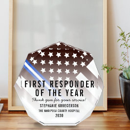 EMT First Responder of the Year White Line Flag Acryl Prijs