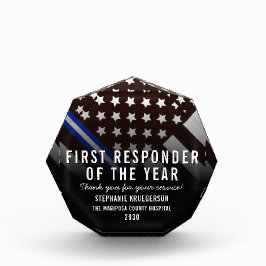 EMT First Responder of the Year White Line Flag Acryl Prijs