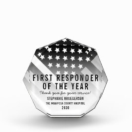 EMT First Responder of the Year White Line Flag Acryl Prijs