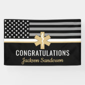 EMT First Responder Thin White Line EMS Retirement Spandoek (Horizontaal)