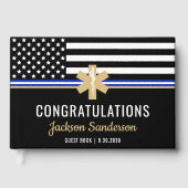 EMT First Responder White Line Flag EMS Retiremen Gastenboek (Voorkant)
