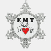 EMT for Life Tin Sneeuwvlok Ornament (Voorkant)