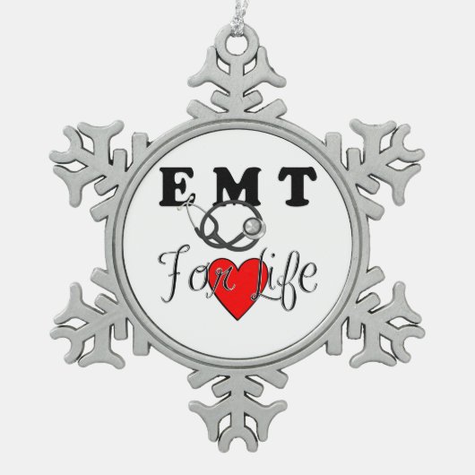 EMT for Life Tin Sneeuwvlok Ornament (Voorkant)