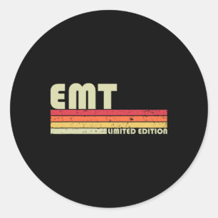 Emt Funny Job Title Professional Birthday Worker I Ronde Sticker