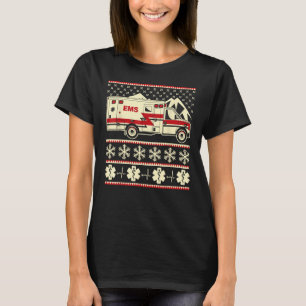 EMT Grappige Lelijke Kersttrui met ambulance T-shirt