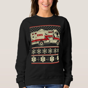EMT Grappige Lelijke Kersttrui met ambulance Trui