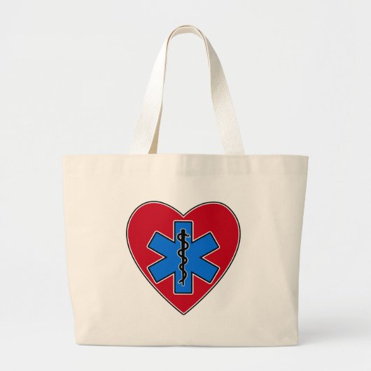EMT Heart Grote Tote Bag (Voorkant)