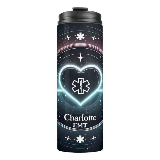 EMT Heartbeat Glowing Medical Design Thermosbeker (Voorkant)