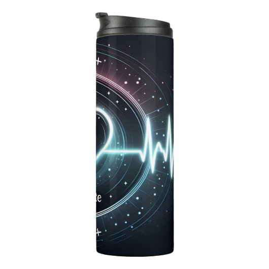 EMT Heartbeat Glowing Medical Design Thermosbeker (Geroteerd rechts)