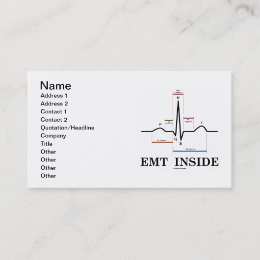 EMT Inside (ECG/EKG-elektrocardiogram) Visitekaartje (Voorkant)