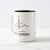 EMT Inside (Sinus Rhythm-elektrocardiogram) Tweekleurige Koffiemok (Voorkant links)