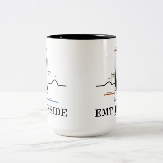 EMT Inside (Sinus Rhythm-elektrocardiogram) Tweekleurige Koffiemok (Center)