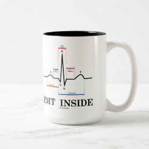 EMT Inside (Sinus Rhythm-elektrocardiogram) Tweekleurige Koffiemok
