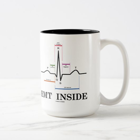 EMT Inside (Sinus Rhythm-elektrocardiogram) Tweekleurige Koffiemok (Rechts)