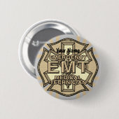 EMT Maltese Cross pin-knop Ronde Button 5,7 Cm (Voorkant /achterkant)